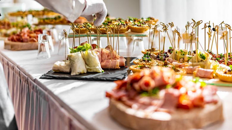 Table full of appetizers