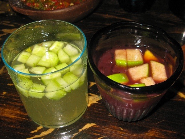 Sake sangria and red wine sangria