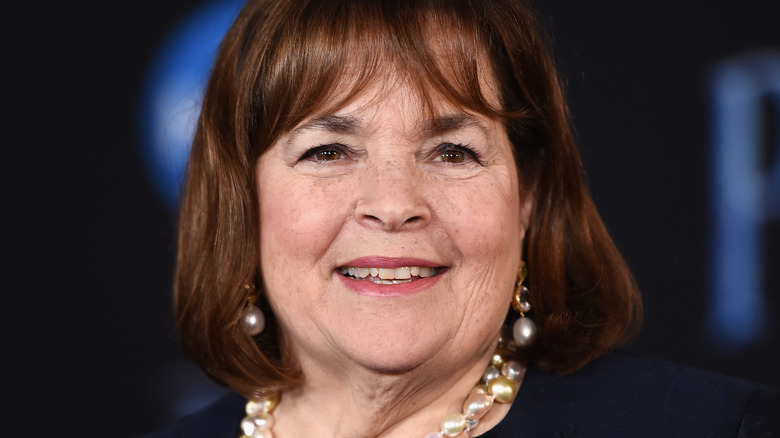 Ina Garten smiling in pearl earrings