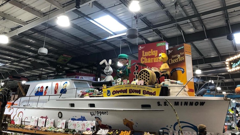 The S.S. Minnow with the Cereal Bowl Band on board and some fresh produce along the outside