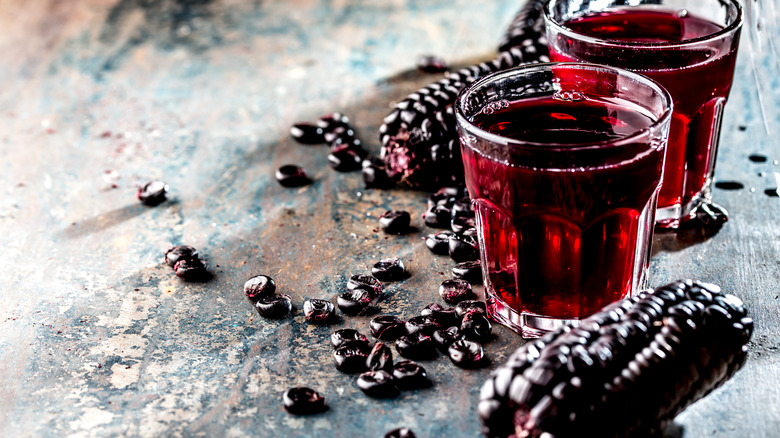 chicha morada with purple corn 
