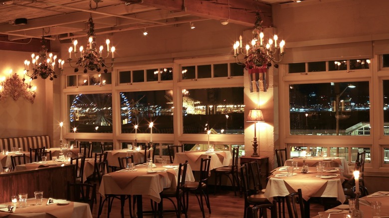 interior of The Pink Door restaurant dining room