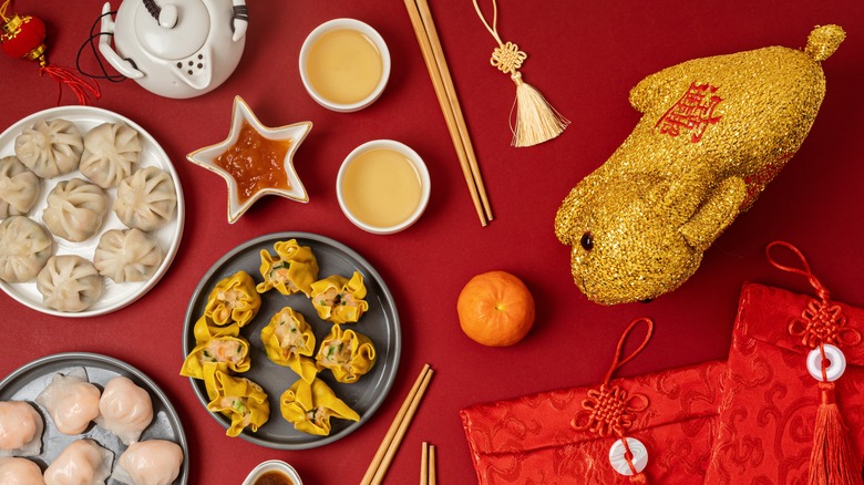 Lunar new year celebration spread