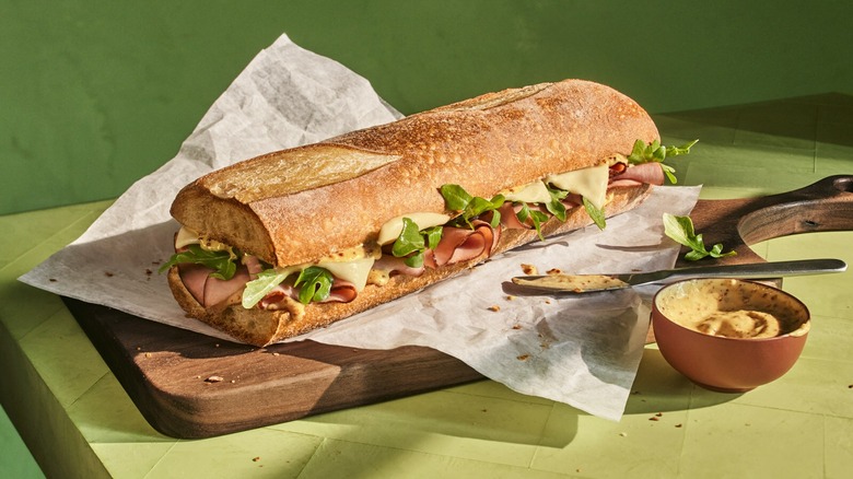 ham and gouda baguette