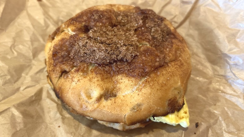cinnamon crunch bagel sandwich