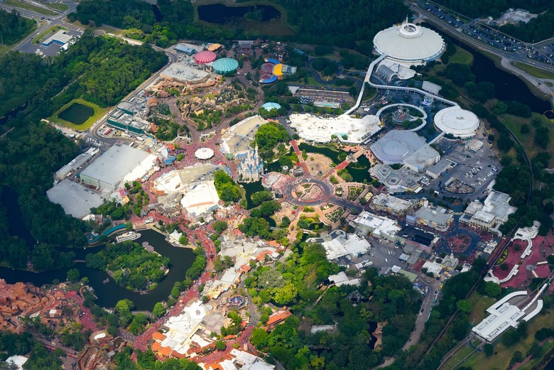 A complicated tunnel system runs under the Magic Kingdom