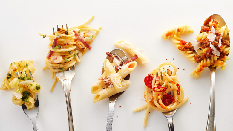 Different kinds of pasta