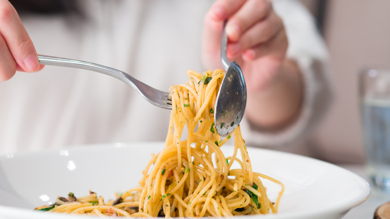 Twirling spaghetti