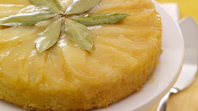 Pear Upside-Down Cake With Bay Leaf Glaze