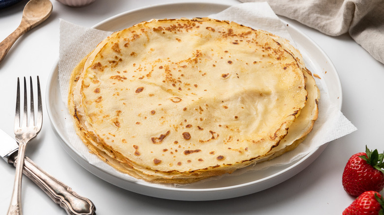 perfect crepes on plate 