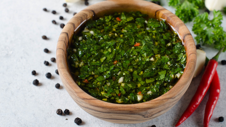 Bowl of chimichurri