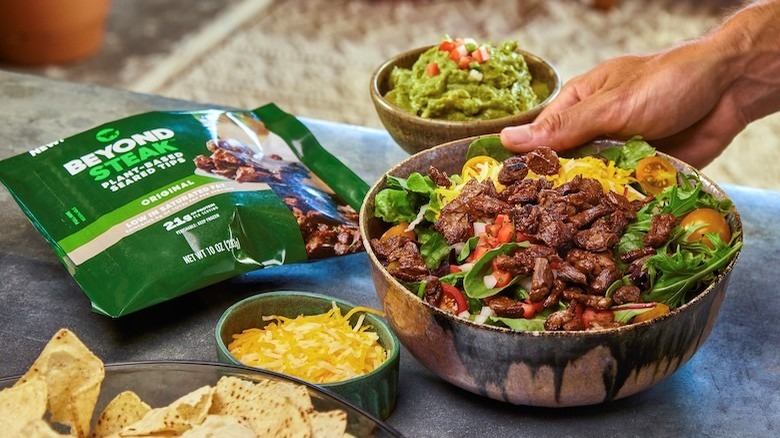 A salad bowl with Beyond Steak