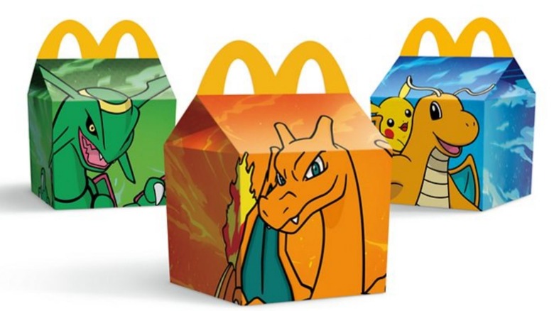 Mcdonalds dragon pokemon themed happy meal boxes