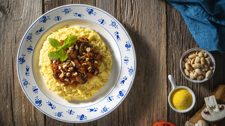 polenta bowl and other ingredients 