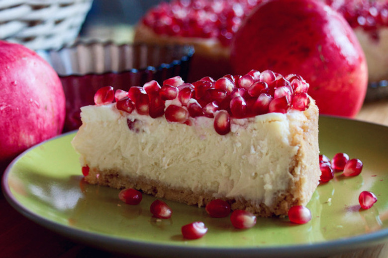 Pomegranate Mascarpone Cheesecake With Lemon Wafer Crust recipe - The Daily Meal