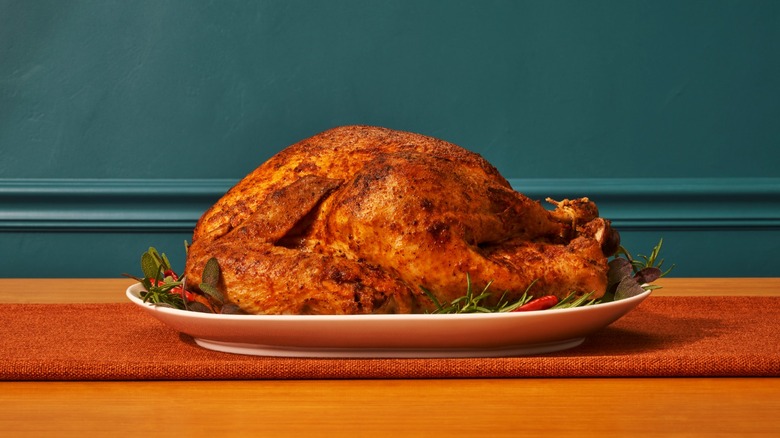 Cajun seasoned turkey on plate