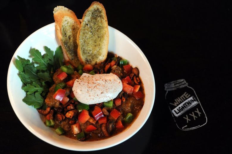 Pumpkin Chili With Moonshine Sour Cream recipe - The Daily Meal