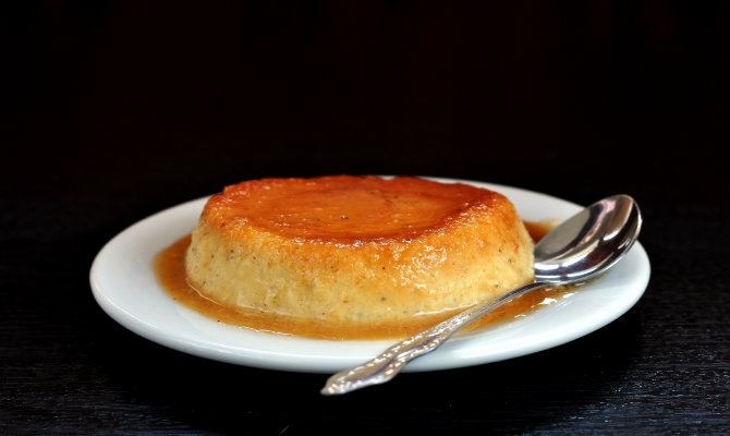 Pumpkin Flan with Maple Syrup