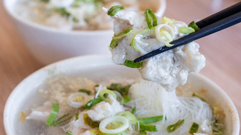 Taiwanese fish balls in broth