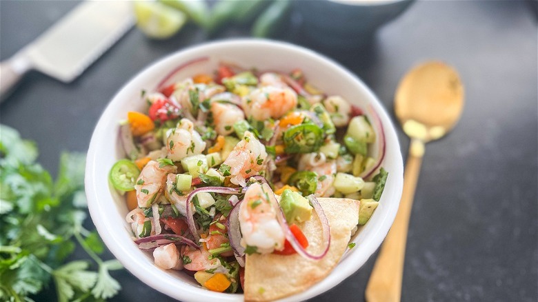 shrimp ceviche in bowl