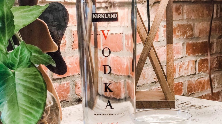 bottle of Kirkland French Vodka