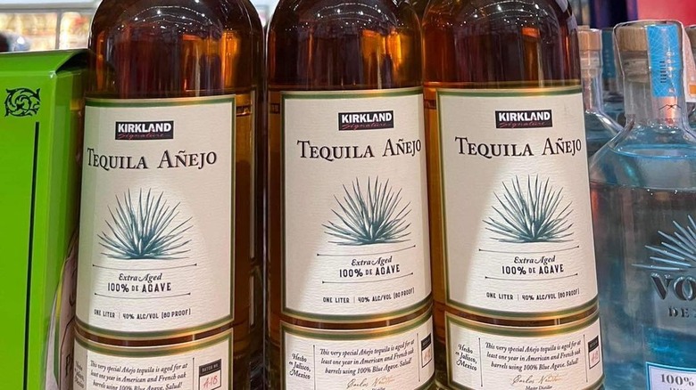 bottles of Kirkland Signature Añejo Tequila
