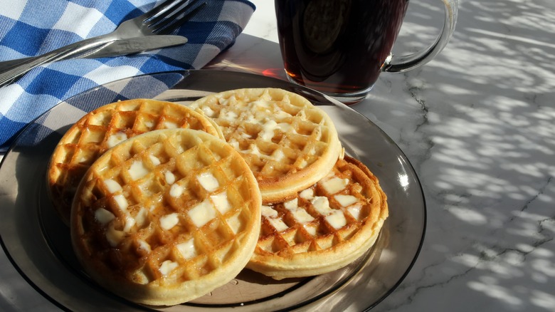 waffles and syrup