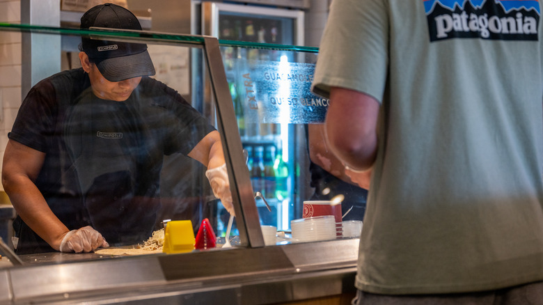 Chipotle order being prepared