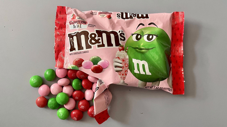bag of M&M's ripped at corner