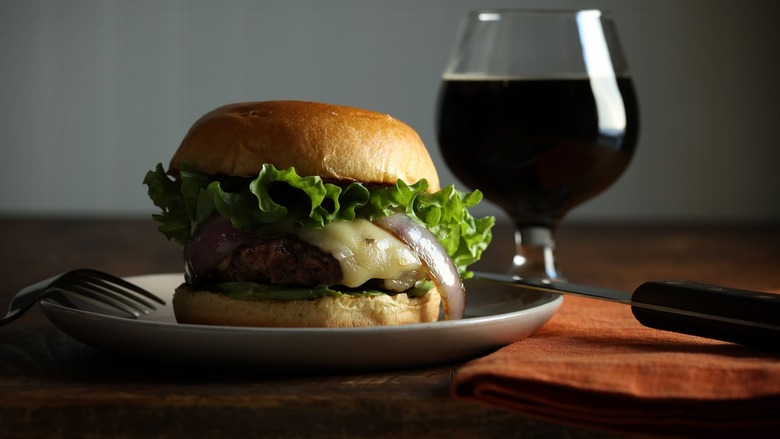 Green Chile Avocado Cheeseburger