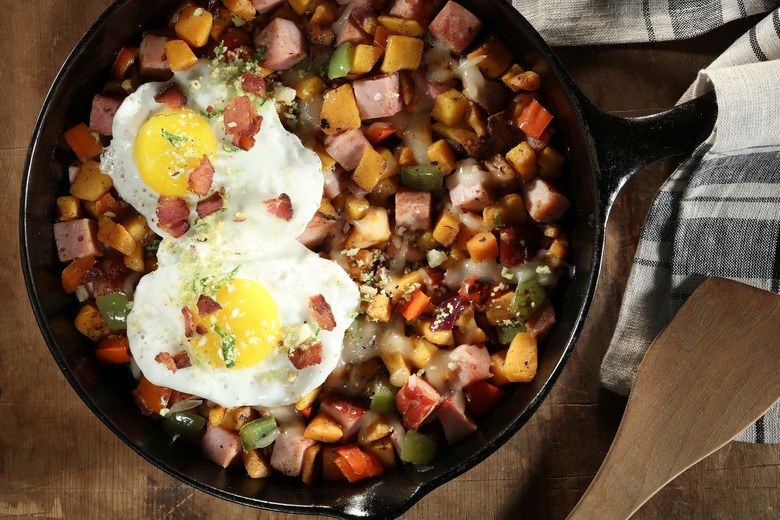 Bacon Butternut Hash with Ham and Eggs Recipe