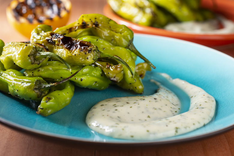 blistered shishito peppers
