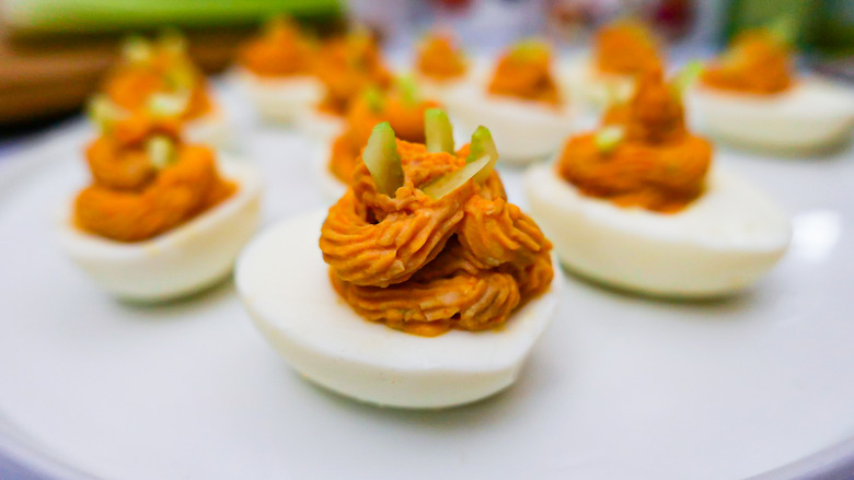 Buffalo Chicken Deviled Eggs