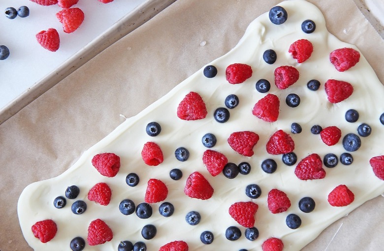 Three Ingredient Red, White and Blue Chocolate Bark