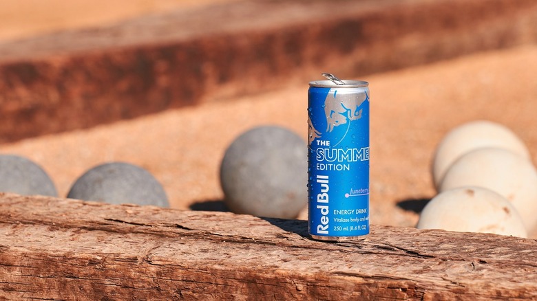 Red Bull Juneberry can in desert 