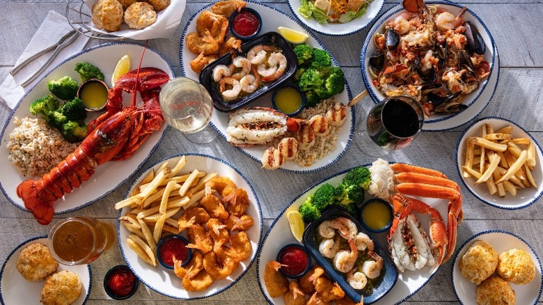 Large display of seafood