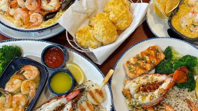 Red Lobster food on a table
