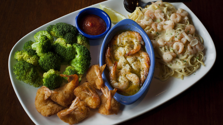 shrimp-filled Red Lobster meal