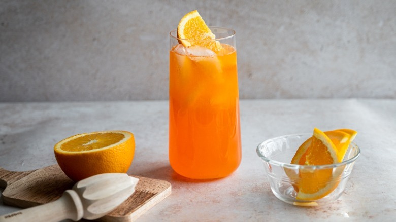 orange crush cocktail in glass