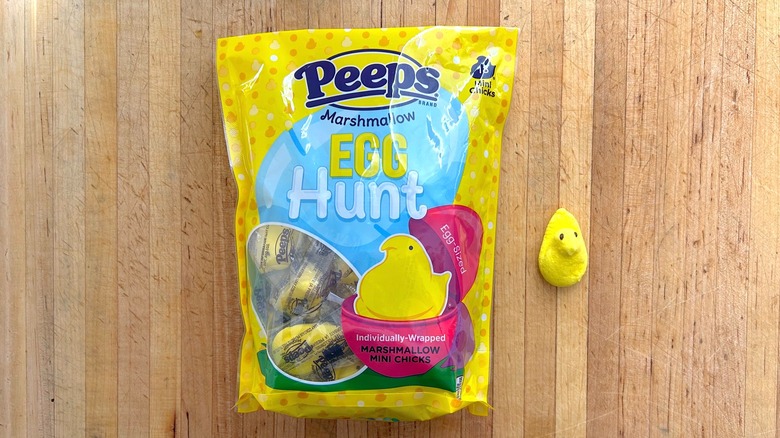 Package and Peeps Egg Hunt yellow marshmallow chick