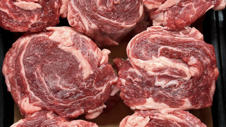 raw ribeye cap steaks
