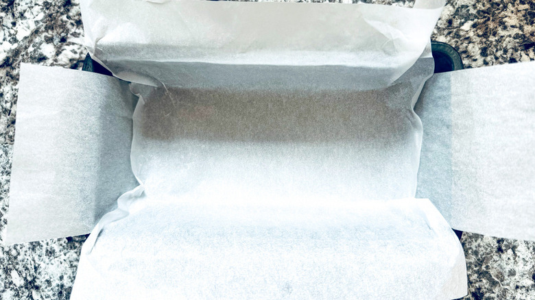 loaf pan with paper liner