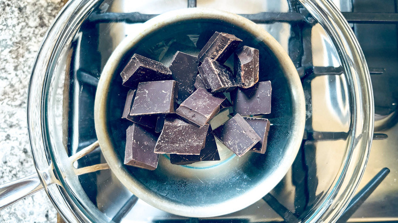 chocolate chunks in bowl