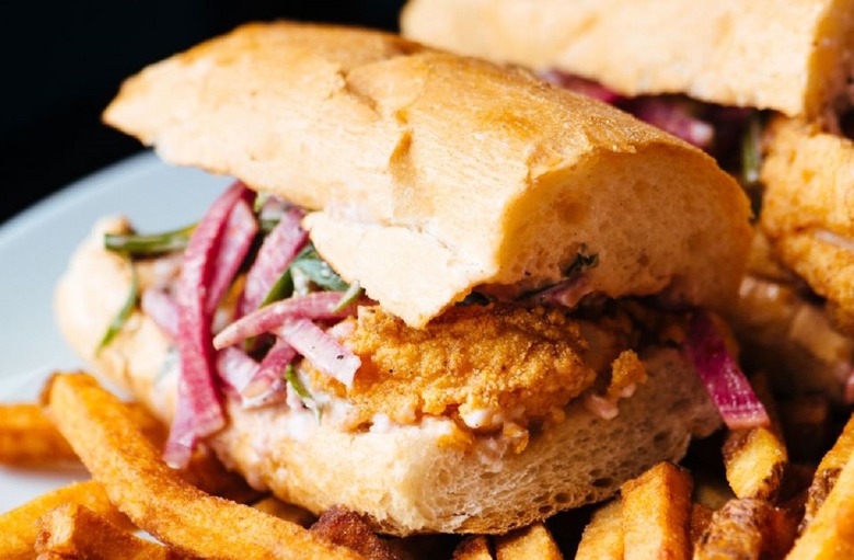 Fried Shrimp and Oyster Po'boy