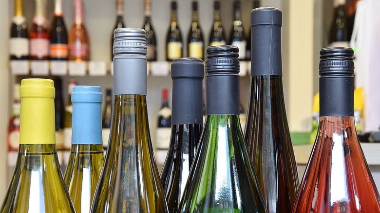 Variety of wine bottles