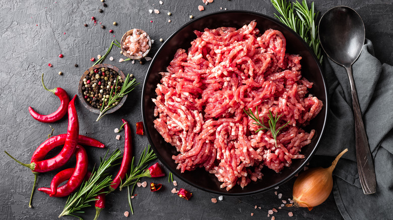 ground beef with seasonings