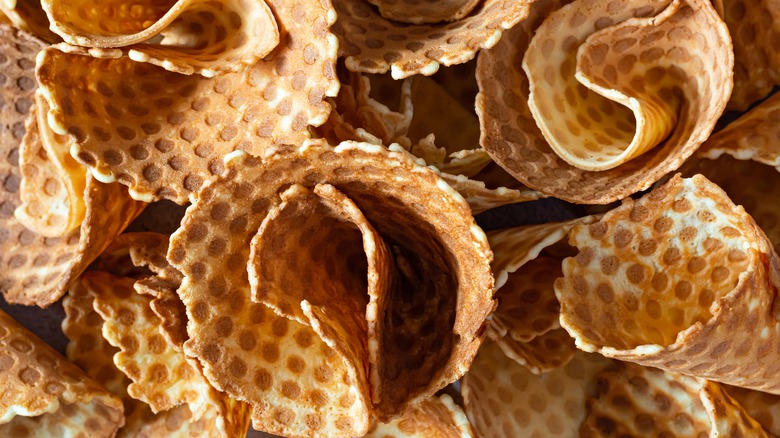 A selection of waffle cones