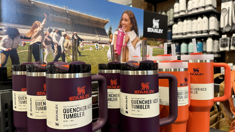 Stanley quencher tumbler on display