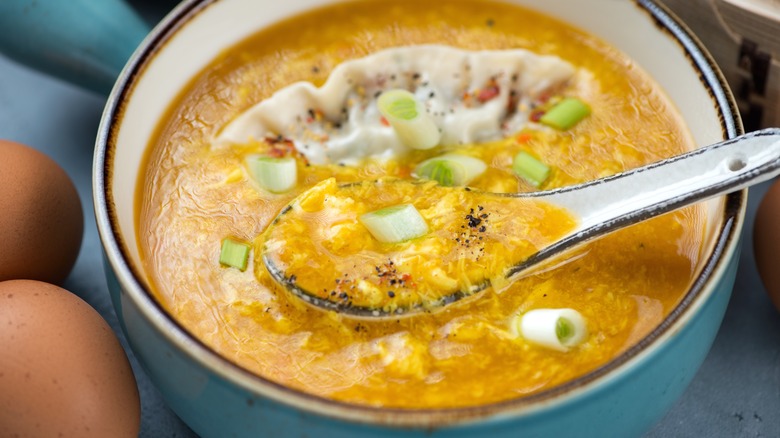 Egg drop soup with dumpling
