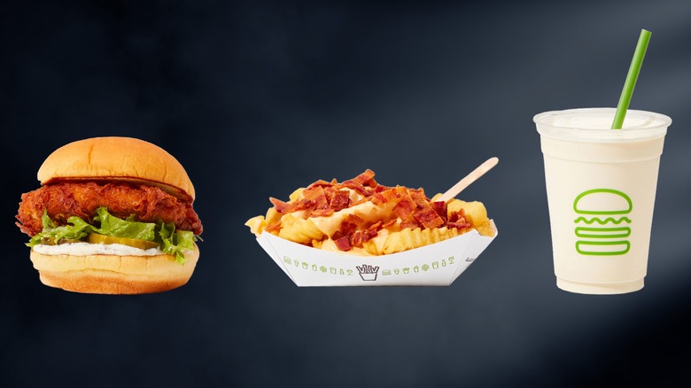 Shake Shack sandwich, fries and milkshake